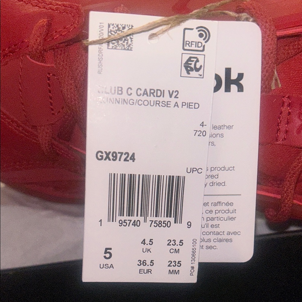 Reebok Club C V2 Bold Red Sneakers - Picture 3 of 5